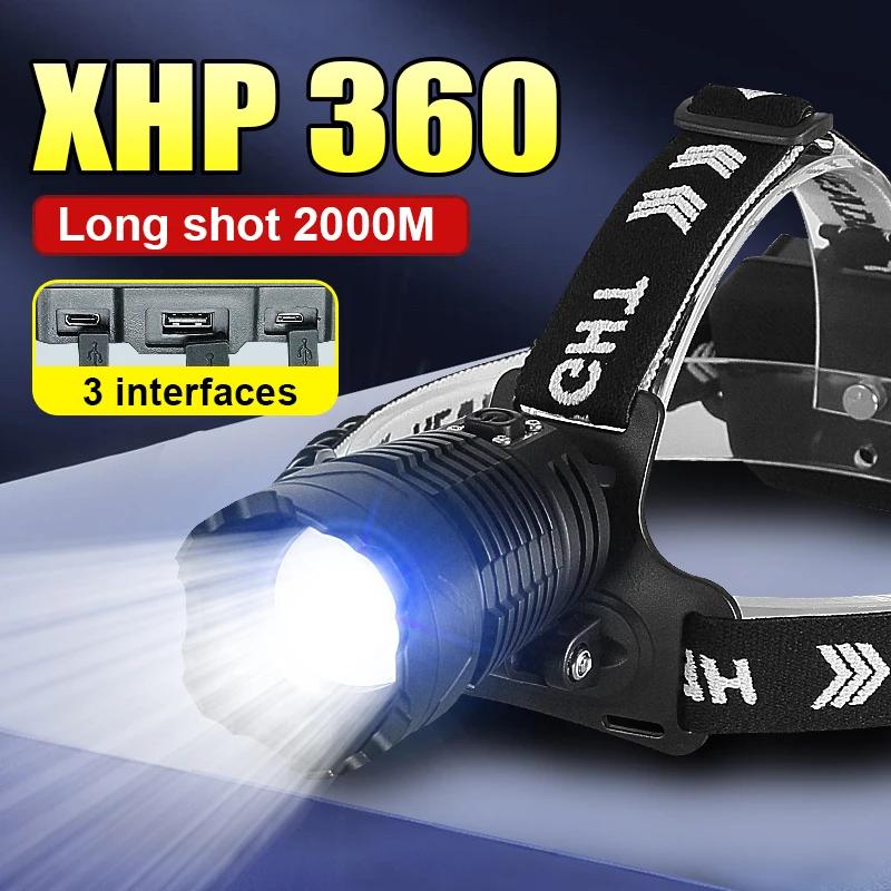 XHP 360   LED   Ʈ 18650, CŸ USB  ,  5   工
